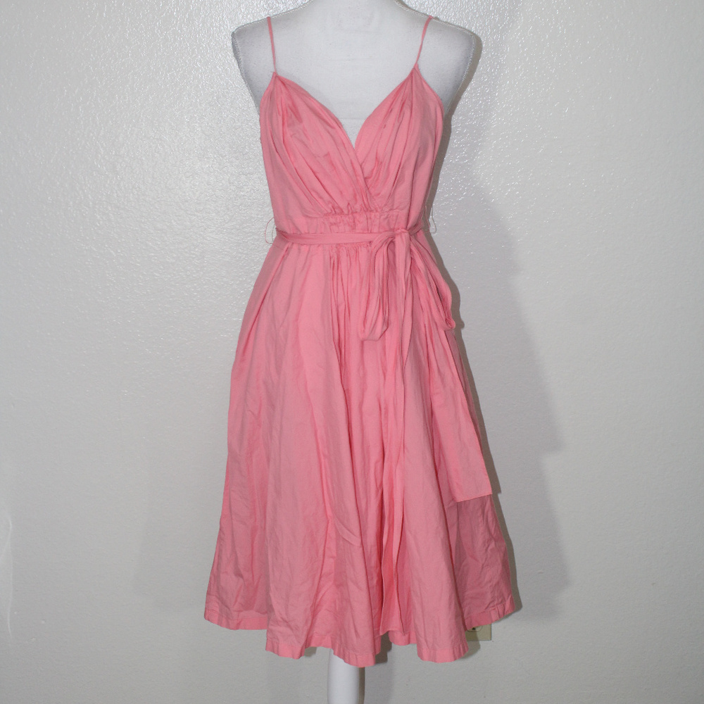 Gap Pleated Surplice Fit & Flare Belted Dress - Picture 1 of 6